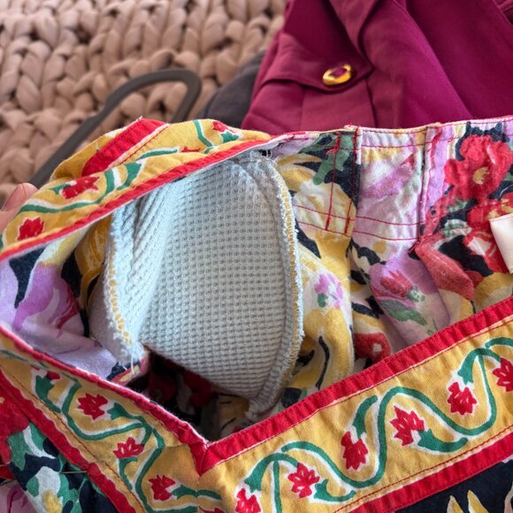 Vintage Christian Dior caftan one size floral bold cotton v-neck pullover - Picture 14 of 15